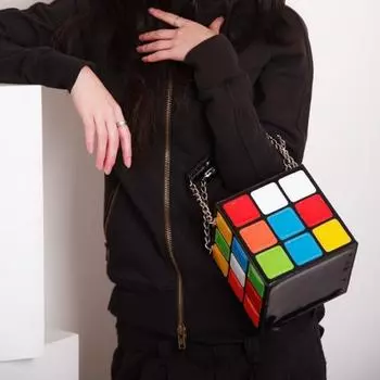 Женские сумки PU Magic Cube Модные сумки Корейские сумки-ведра в клетку Жесткие дизайнерские сумки Прозрачный кошелек