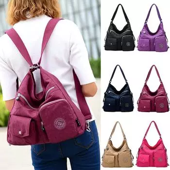 Женские сумки-рюкзаки большой вместимости, одиночные сумки-мессенджеры Shoudler чёрный