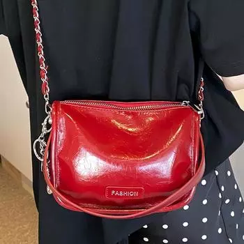 Женские сумки с буквами, новые квадратные сумки через плечо с цепочкой из искусственной кожи, модные простые сумки-ведро для поездок на работу и обратно на одно плечо Mini(Max Length<20cm)
