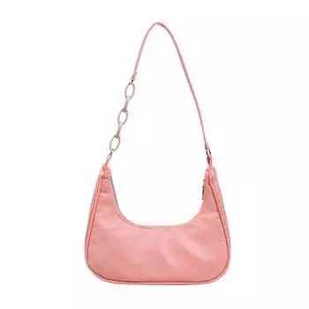 Женские сумки Сумка через подмышку Простые нейлоновые сумки через подмышки Женская мода Клатчи с верхней ручкой Однотонная одноплечевая сумка