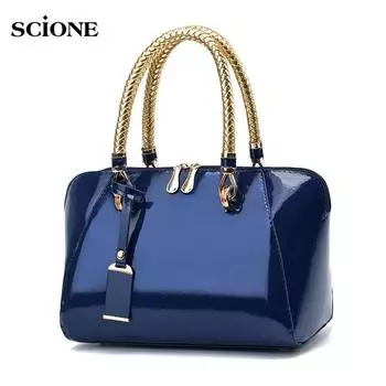 Женские сумки Сумки из лакированной кожи Модные сумки Женские сумки Сумки-мессенджеры большой вместимости на одно плечо розовый