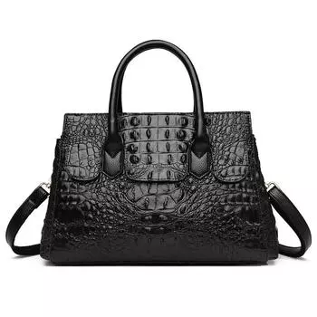 Женские сумки, сумки из натуральной кожи, женские роскошные сумки из крокодиловой кожи, женские сумки, дизайнерские сумки через плечо, женские ретро-сумки чёрный