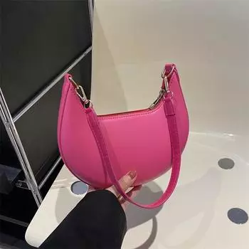 Женские сумки, сумки подмышками, модные сумки через плечо, простые однотонные сумки в форме полумесяца, универсальные сумки для поездок на работу коричневый