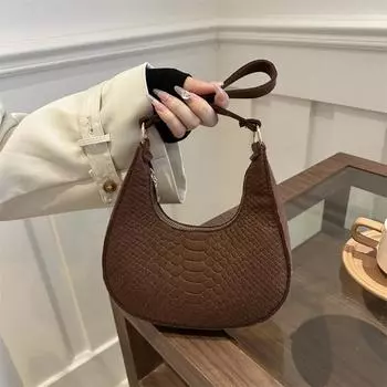 Женские сумки, сумки подмышки, сумки через плечо, модные портативные сумки в форме полумесяца, универсальные сумки из фетра хаки