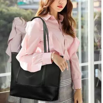 Женские сумки-тоуты большой емкости, водонепроницаемые нейлоновые легкие сумки для хранения, большая женская повседневная сумка через плечо, простая портативная сумка-тоут 40x12x30cm