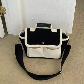 Женские сумки-тоуты с несколькими карманами из холста, сумки через плечо для поездок на работу, повседневные сумки через плечо для мамочек, простые сумки большой вместимости