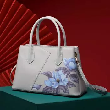 Женские сумки в китайском стиле из натуральной кожи черного цвета, новые женские сумки-тоут из меха