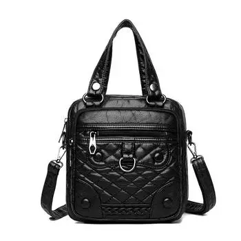 Женские сумки в стиле ретро, дизайнерские классические черные женские сумки из искусственной кожи, винтажные сумки на плечо, многофункциональные сумки через плечо, сумка через плечо 22cm12cm20cm