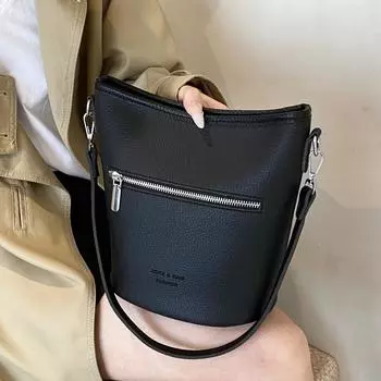 Женские сумки в стиле ретро, женские сумки, High-End Sense, вместительные сумки-ведра, сумки через плечо, простые женские сумки-тоут коричневый