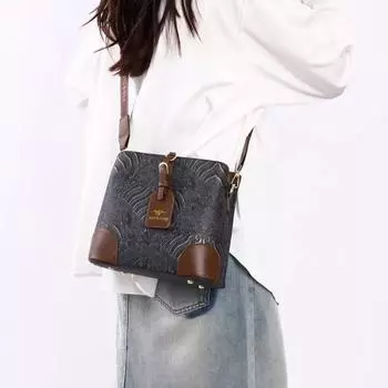 Женские сумки-ведра из искусственной кожи, сумки через плечо для женщин, большие сумки через плечо с широким ремешком, модная вышивка, высокое качество