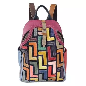 Женские сумки Wind Retro из цветной кожи, сшитой вручную, рюкзаки, повседневные женские сумки 25-13-34 розы красного