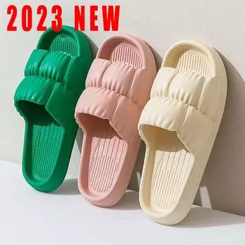 Женские суперлегкие тапочки-облака, сандалии, летние пляжные женские шлепанцы на мягкой подошве, мужские и женские домашние нескользящие шлепанцы из ЭВА для ванной комнаты 44-45 белый