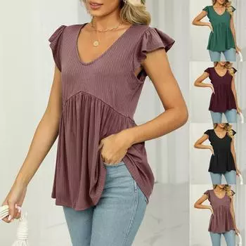 Женские супермягкие футболки с коротким рукавом для женщин летние женские футболки короткие L винный