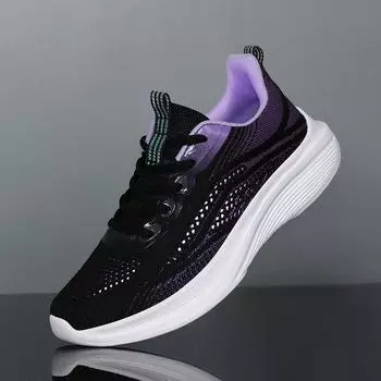 Женские сверхлегкие сетчатые кроссовки. Летняя удобная обувь для походов, пробежек и занятий в спортзале. 35 фиолетовый