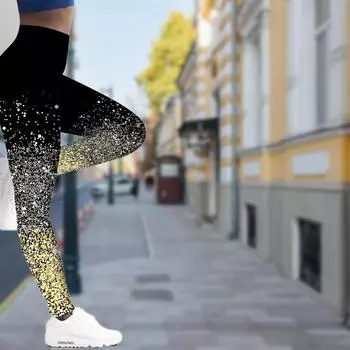 Женские сверкающие принты из кристаллов, эластичные леггинсы для йоги, фитнеса, бега, спортзала, спорта и активного отдыха XS синий