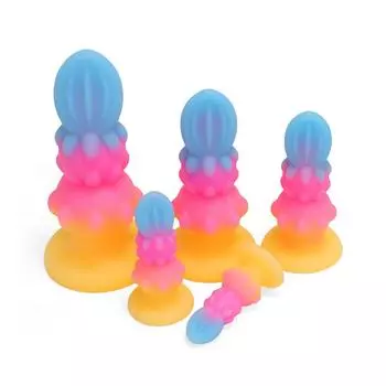 Женские светящиеся в темноте анальные шарики – набор мягких силиконовых анальных пробок 5 размеров, водонепроницаемая и безопасная для тела конструкция для взрослых