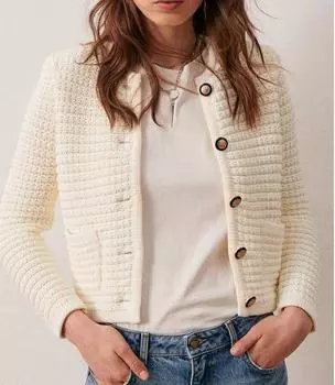 Женские свитера-кардиганы, осенние открытые передние пуговицы, карманы с длинными рукавами, повседневная рубашка массивной вязки, верхняя одежда One Size белый