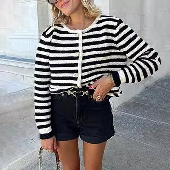 Женские свитера-кардиганы, осенние вязаные кардиганы на пуговицах с открытым передом и длинными рукавами, верхняя одежда с карманами S белый