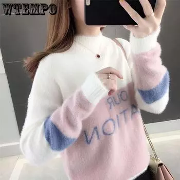 Женские свитера Водолазки Пуловеры Свитера женские Осень Зима Базовая рубашка Длинный рукав Короткие облегающие джемперы Топы Однотонные S бежевый