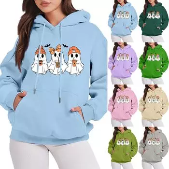 Женские свитшоты оверсайз, флисовые толстовки с длинным рукавом, осенние наряды с карманом XL