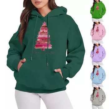 Женские свитшоты оверсайз, флисовые толстовки с длинным рукавом, осенние наряды с карманом L розовый