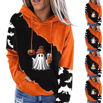 Женские свитшоты оверсайз, флисовые толстовки с длинным рукавом, осенние наряды с карманом L