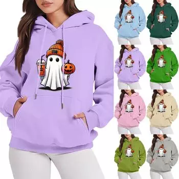 Женские свитшоты оверсайз, флисовые толстовки с длинным рукавом, осенние наряды с карманом M бежевый