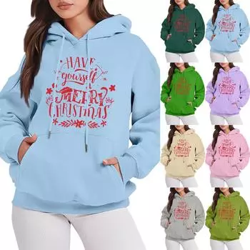 Женские свитшоты оверсайз, флисовые толстовки с длинным рукавом, осенние наряды с карманом L