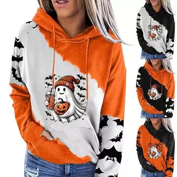 Женские свитшоты оверсайз, флисовые толстовки с длинным рукавом, осенние наряды с карманом L