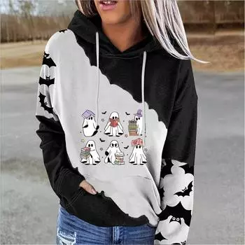 Женские свитшоты оверсайз, флисовые толстовки с длинным рукавом, осенние наряды с карманом XXXL