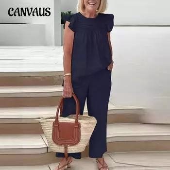 Женские свободные брюки больших размеров с круглым вырезом, повседневные модные винтажные брюки с девятью десятыми, костюм S армия зеленый