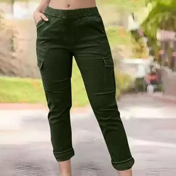 Женские свободные брюки-карго, летние повседневные легкие брюки, брюки с карманами
