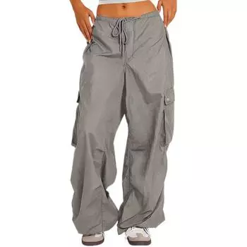 Женские свободные брюки-карго Спортивные брюки в стиле хип-хоп Свободные повседневные брюки с широкими штанинами на шнуровке XL