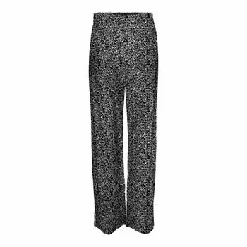 Женские свободные брюки с эластичным принтом и завышенной талией VERO MODA M чёрный