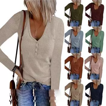 Женские свободные футболки с длинным рукавом и V-образным вырезом, пуловеры, женская мода, однотонная сексуальная ткань, нижнее белье S белый
