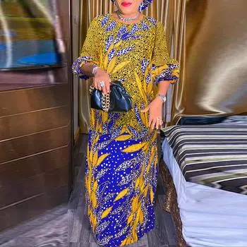 Женские свободные платья с круглым вырезом и длинными рукавами больших размеров с принтом M ярко-розовый