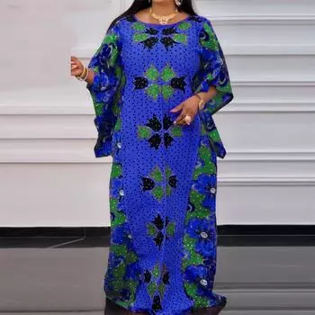 Женские свободные платья с круглым вырезом и длинными рукавами больших размеров M ярко-розовый