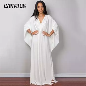 Женские свободные пляжные накидки больших размеров, праздничные пляжные накидки от солнца One Size белый