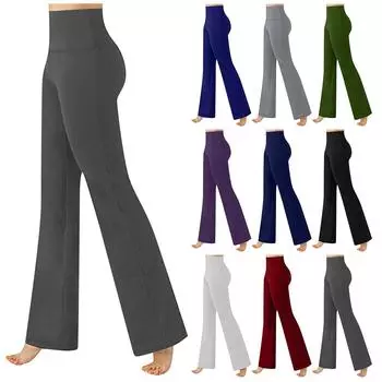 Женские свободные повседневные спортивные брюки для йоги с широкими штанинами L чёрный