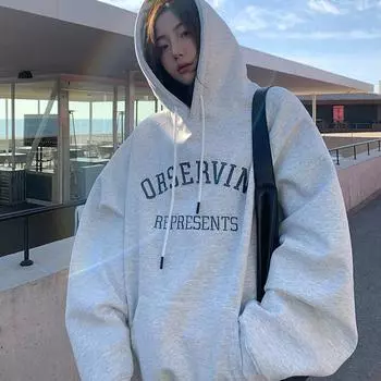 Женские свободные свитера с длинным рукавом и капюшоном с круглым вырезом, женские топы, однотонные толстовки XXL серый