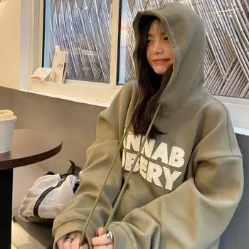 Женские свободные свитера с длинным рукавом и капюшоном с круглым вырезом, женские топы, однотонные толстовки XXL белый