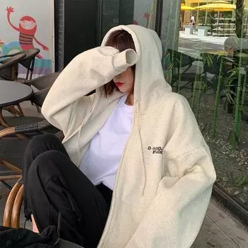 Женские свободные свитера с длинным рукавом и капюшоном с круглым вырезом, женские топы, однотонные толстовки M абрикосовый