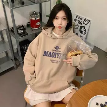 Женские свободные свитера с длинным рукавом и V-образным вырезом, женские топы, однотонные толстовки M светло-серый