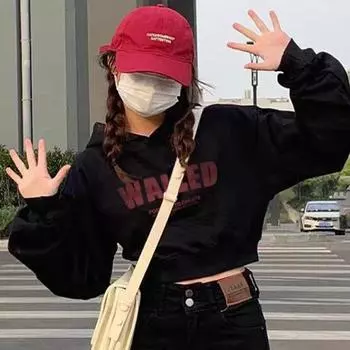 Женские свободные свитера с длинным рукавом и V-образным вырезом, женские топы, однотонные толстовки M чёрный