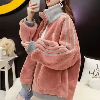 Женские свободные свитера с длинным рукавом и воротником-стойкой, женские топы, однотонные толстовки M синий