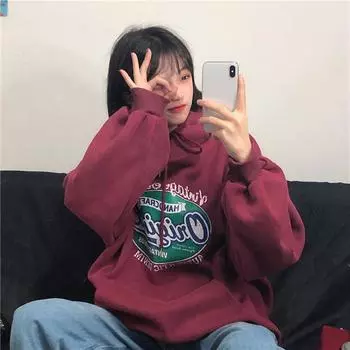 Женские свободные свитера с длинным рукавом и V-образным вырезом, женские топы, однотонные толстовки M бордовый