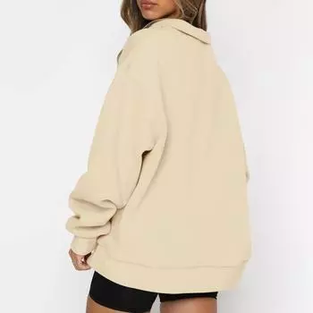 Женские свободные свитера с длинным рукавом и V-образным вырезом, женские топы, однотонные толстовки S чёрный