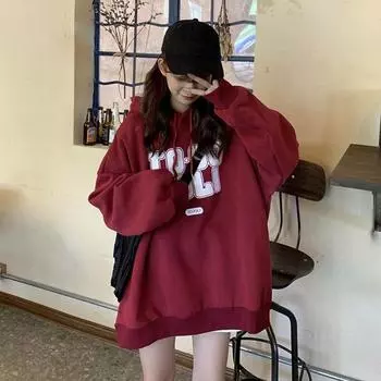 Женские свободные свитера с длинным рукавом и капюшоном с круглым вырезом, женские топы, однотонные толстовки M темно-синий