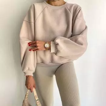 Женские свободные свитера с длинным рукавом и капюшоном с круглым вырезом, женские топы, однотонные толстовки S верблюд