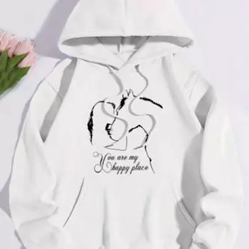 Женские свободные толстовки с принтом лошадей и девочек, блузки, толстовки, повседневные свитера с длинным рукавом XS чёрный